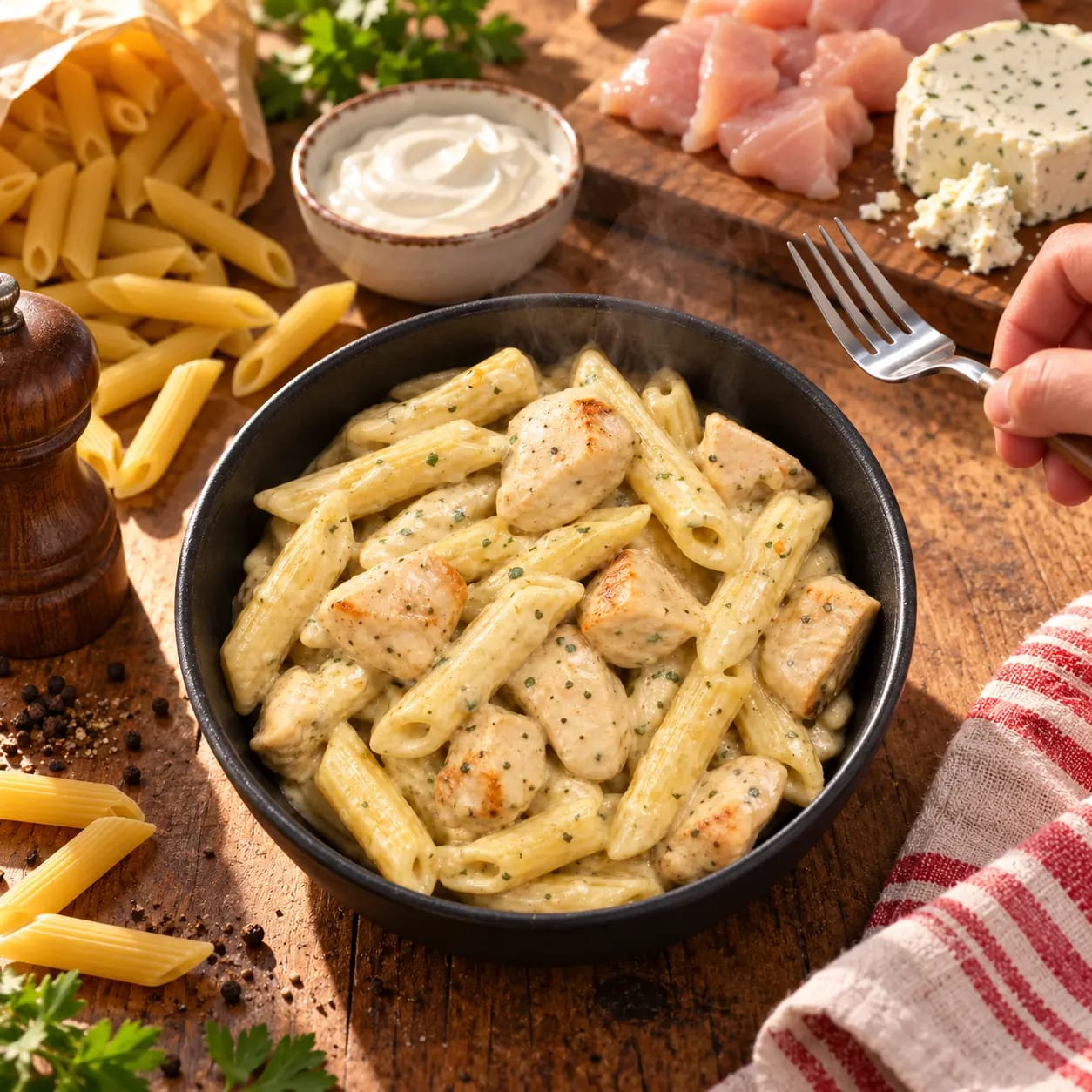 Pâtes Poulet Boursin